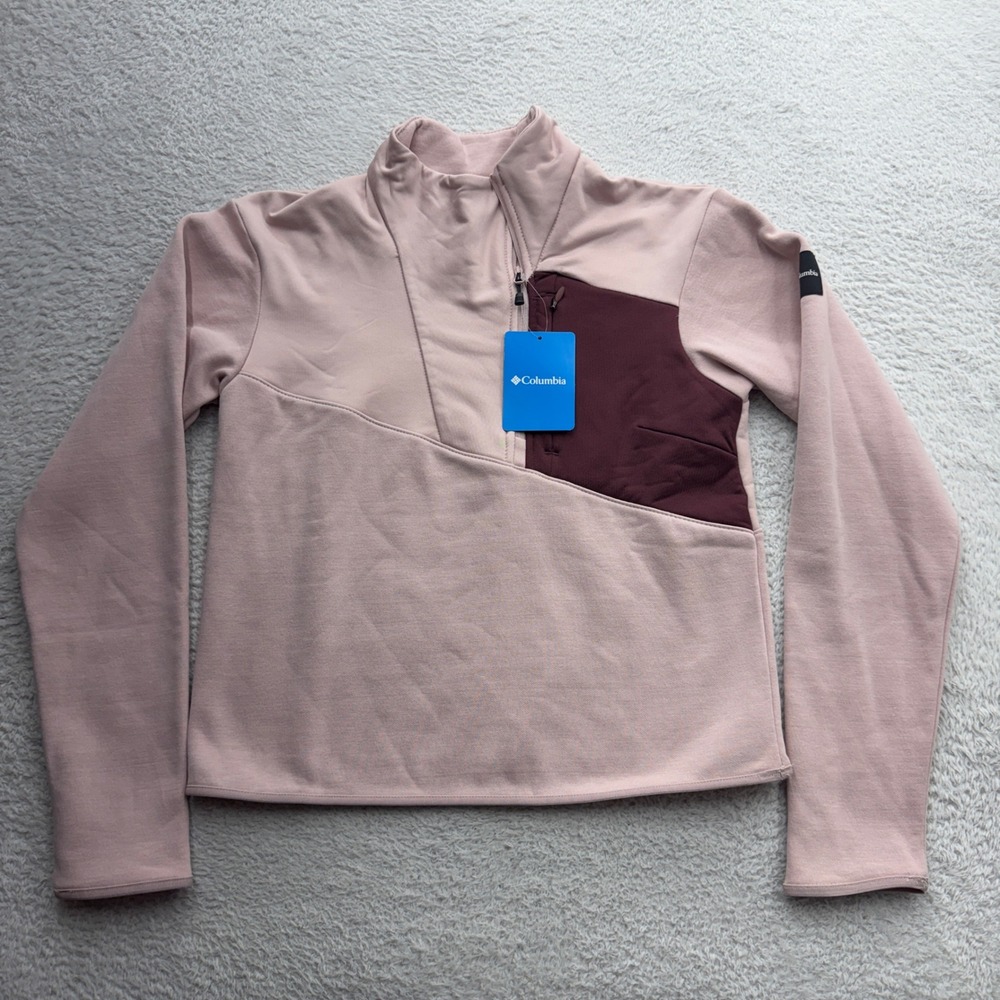 Columbia Lodge‎ Hybrid Pullover Womens XS Pink Burgundy Quarter Zip AL3202-618